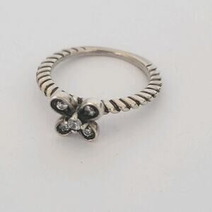 Anna Sui 925 Butterfly Ring Sterling Silver Size US 4,5 45mm Boho